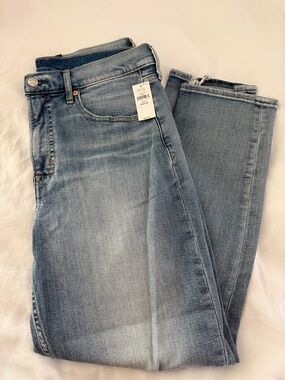 GAP Light Blue Straight Leg Jeans with Distressed Knee